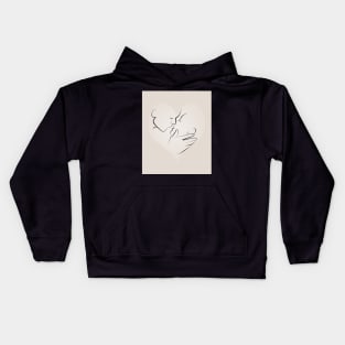 Minimalistic French Kiss In A Heart Illustration Kids Hoodie